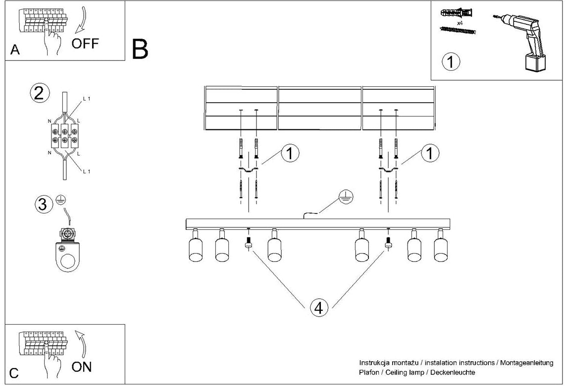 Schéma d'installation du luminaire