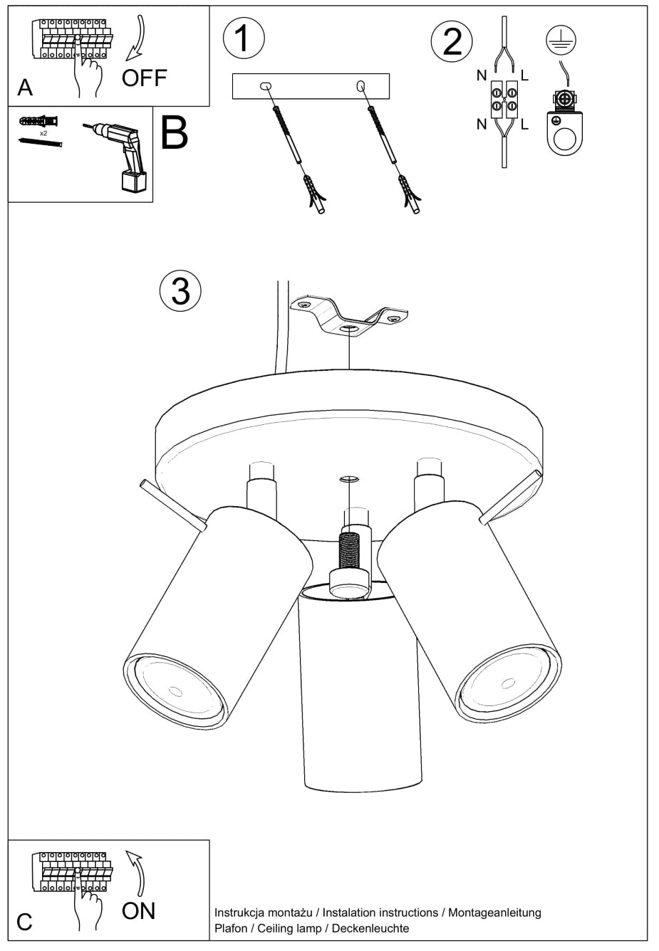 Schéma d'installation du luminaire