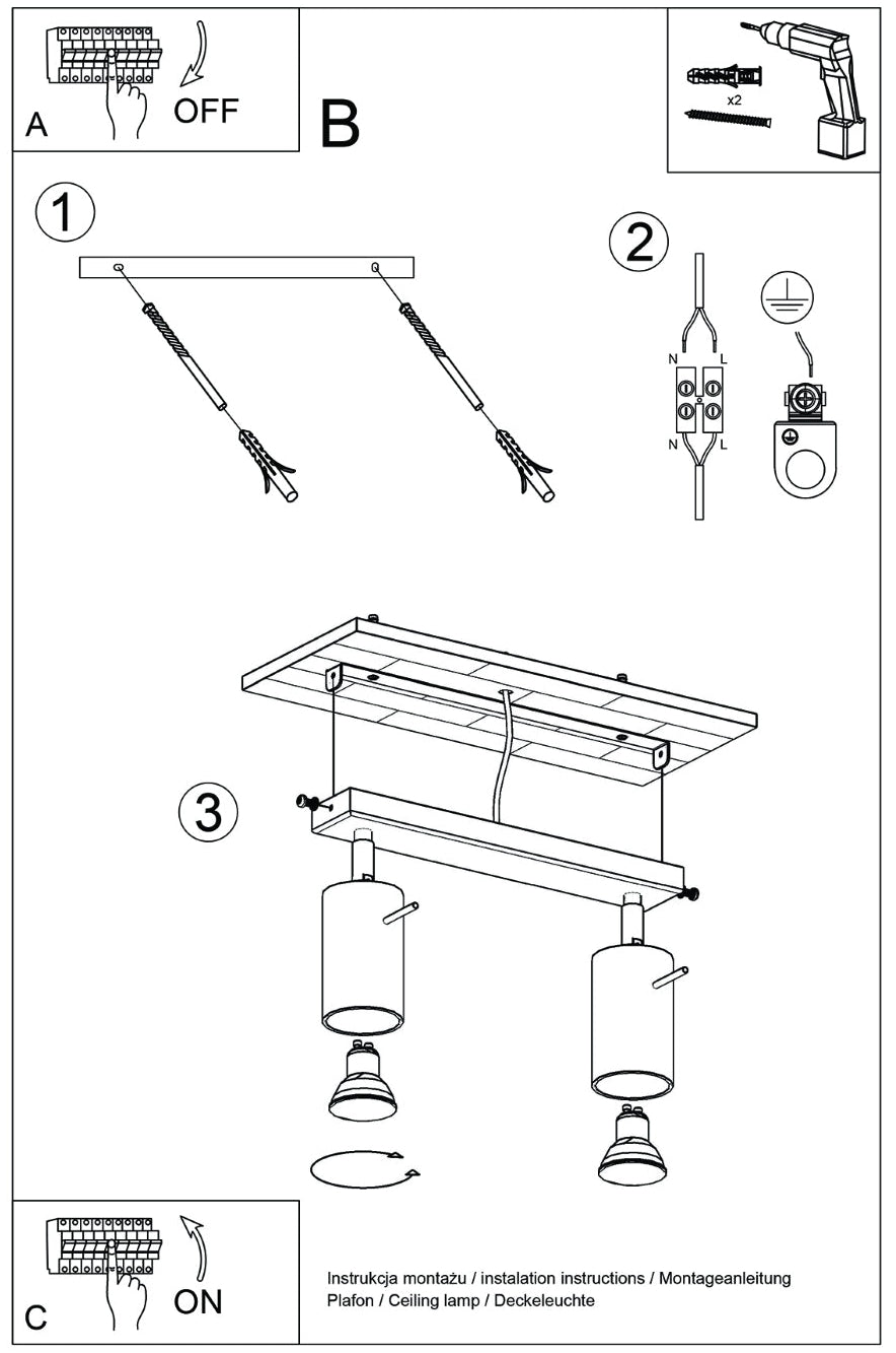 Schéma d'installation du luminaire