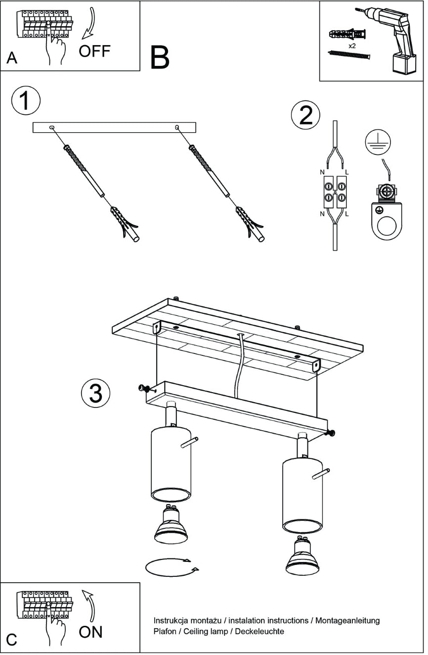 Schéma d'installation du luminaire