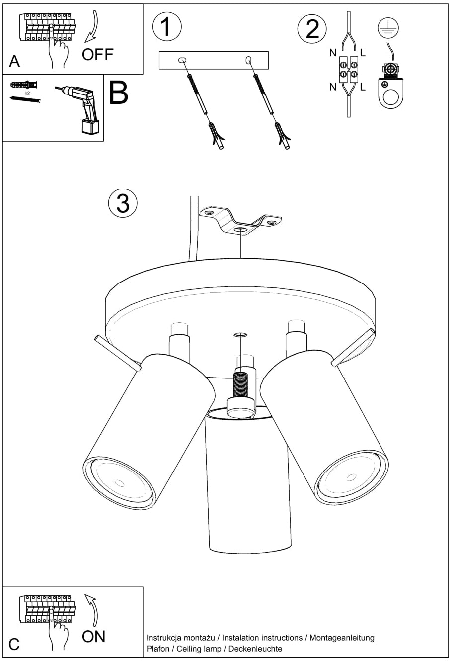 Schéma d'installation du luminaire