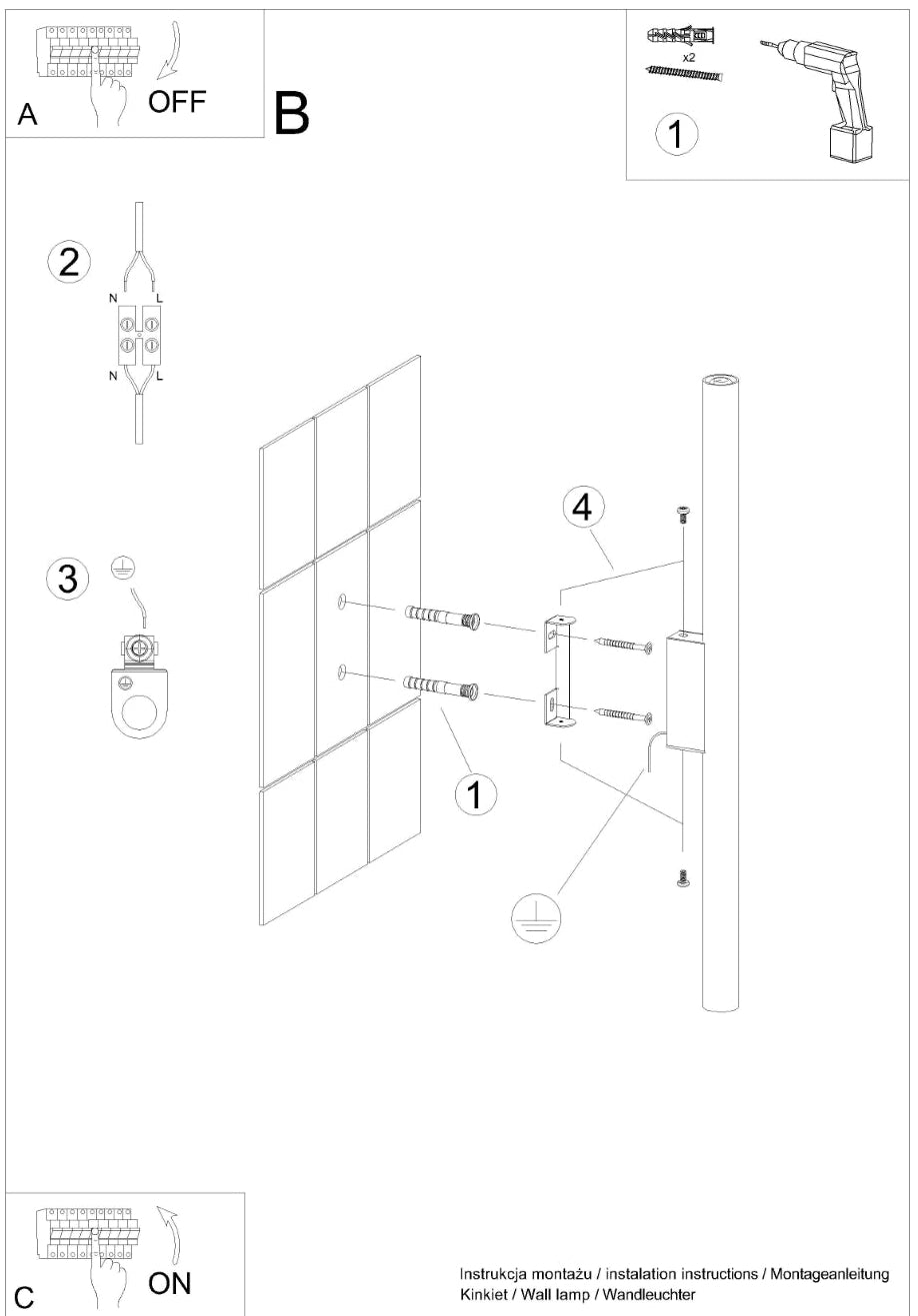 Schéma d'installation du luminaire