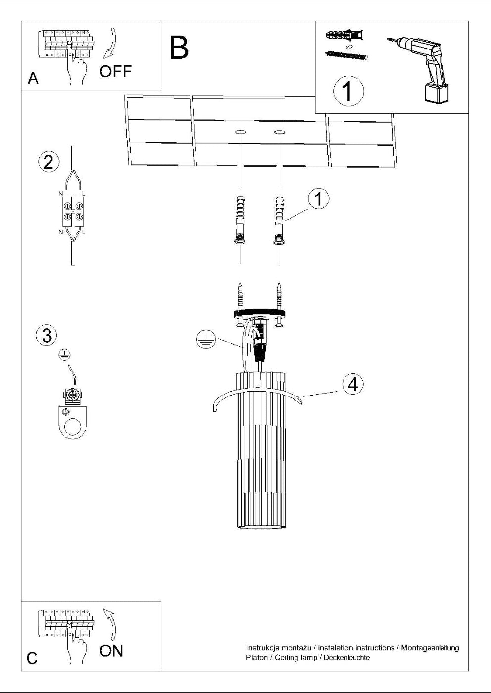 Schéma d'installation du luminaire
