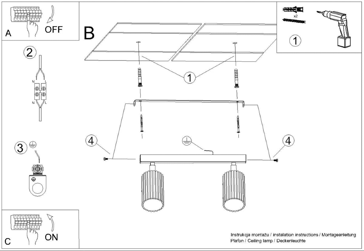 Schéma d'installation du luminaire