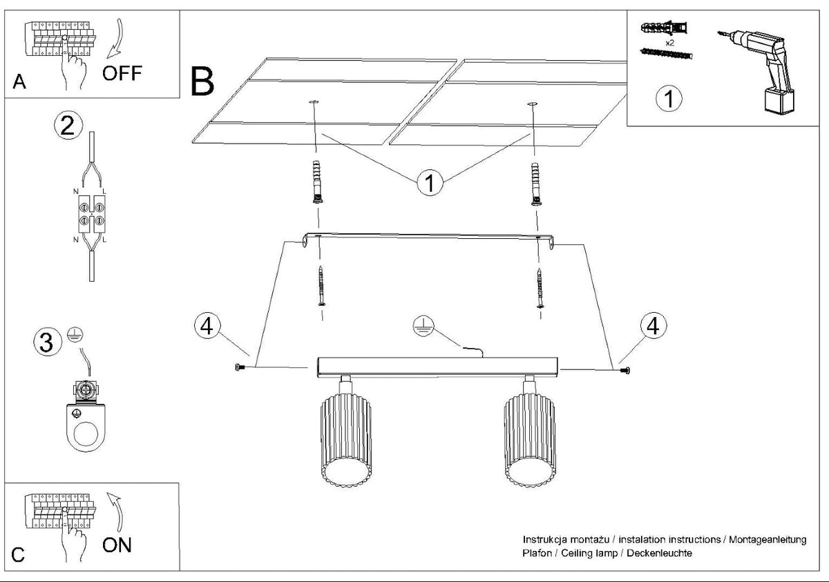 Schéma d'installation du luminaire
