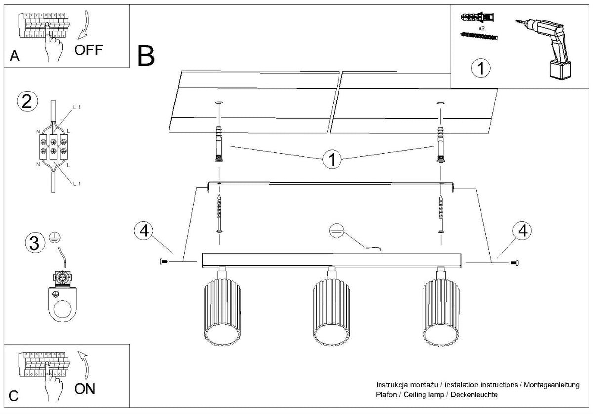 Schéma d'installation du luminaire