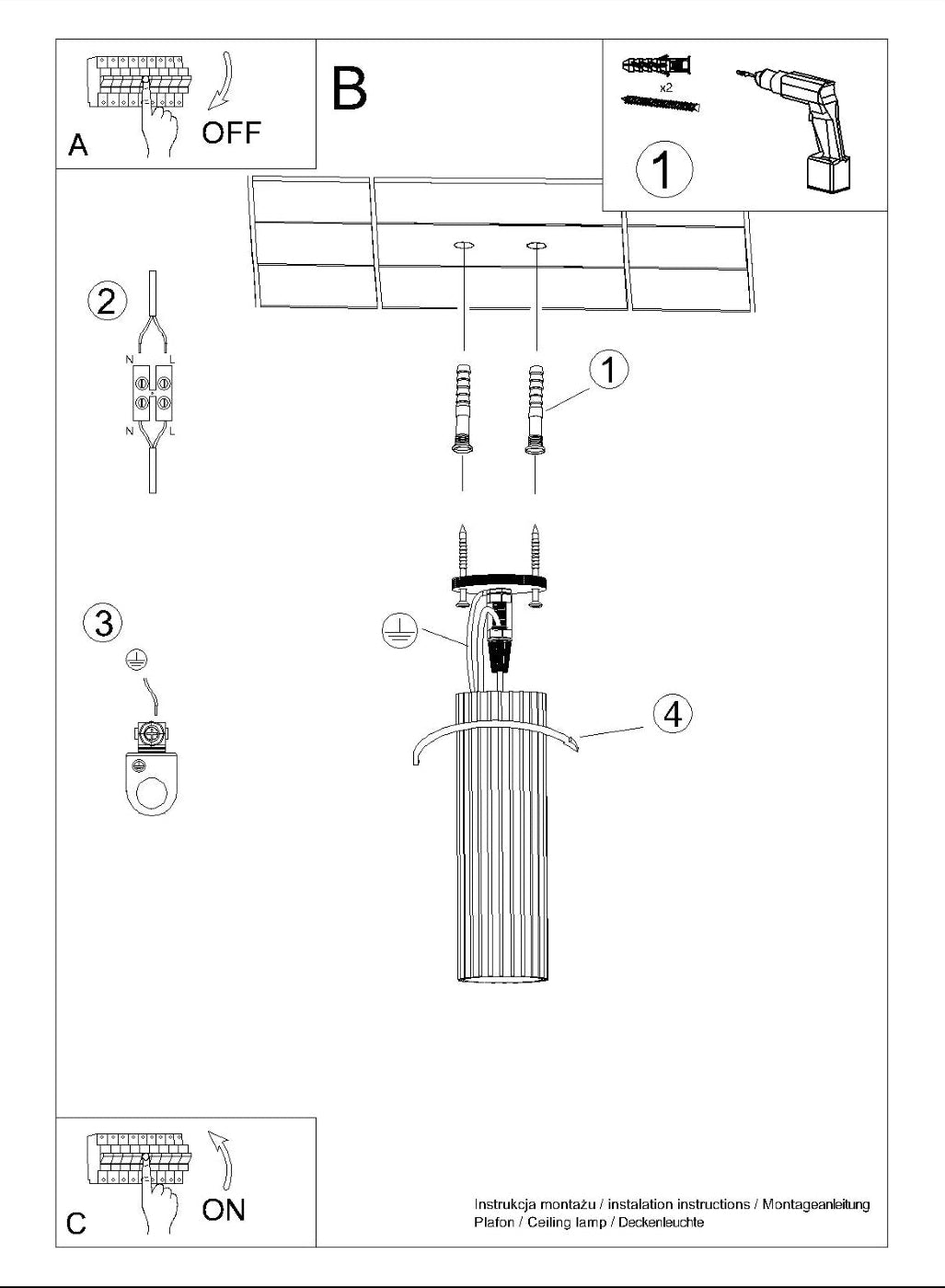 Schéma d'installation du luminaire
