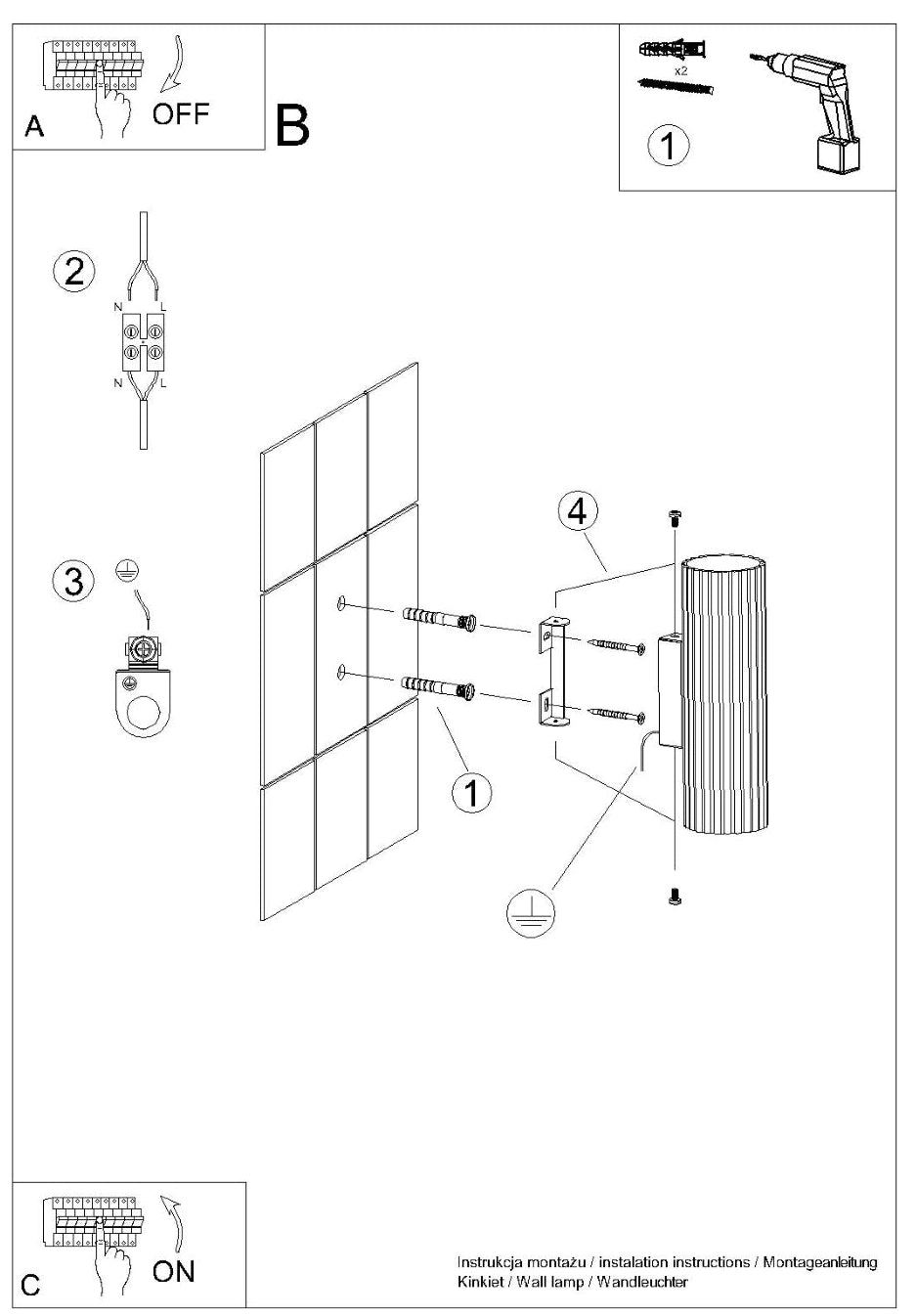Schéma d'installation du luminaire