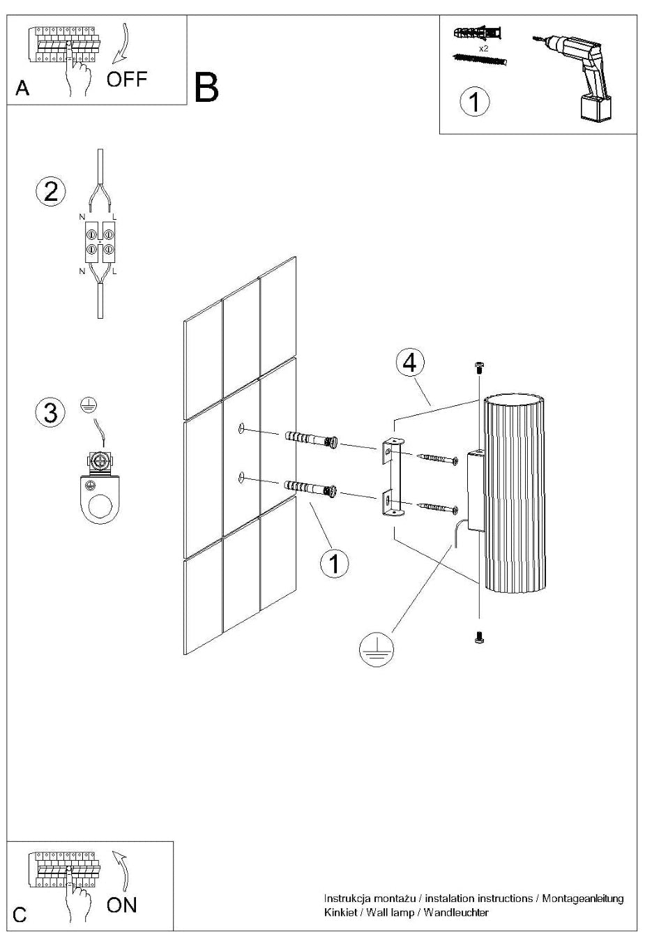 Schéma d'installation du luminaire