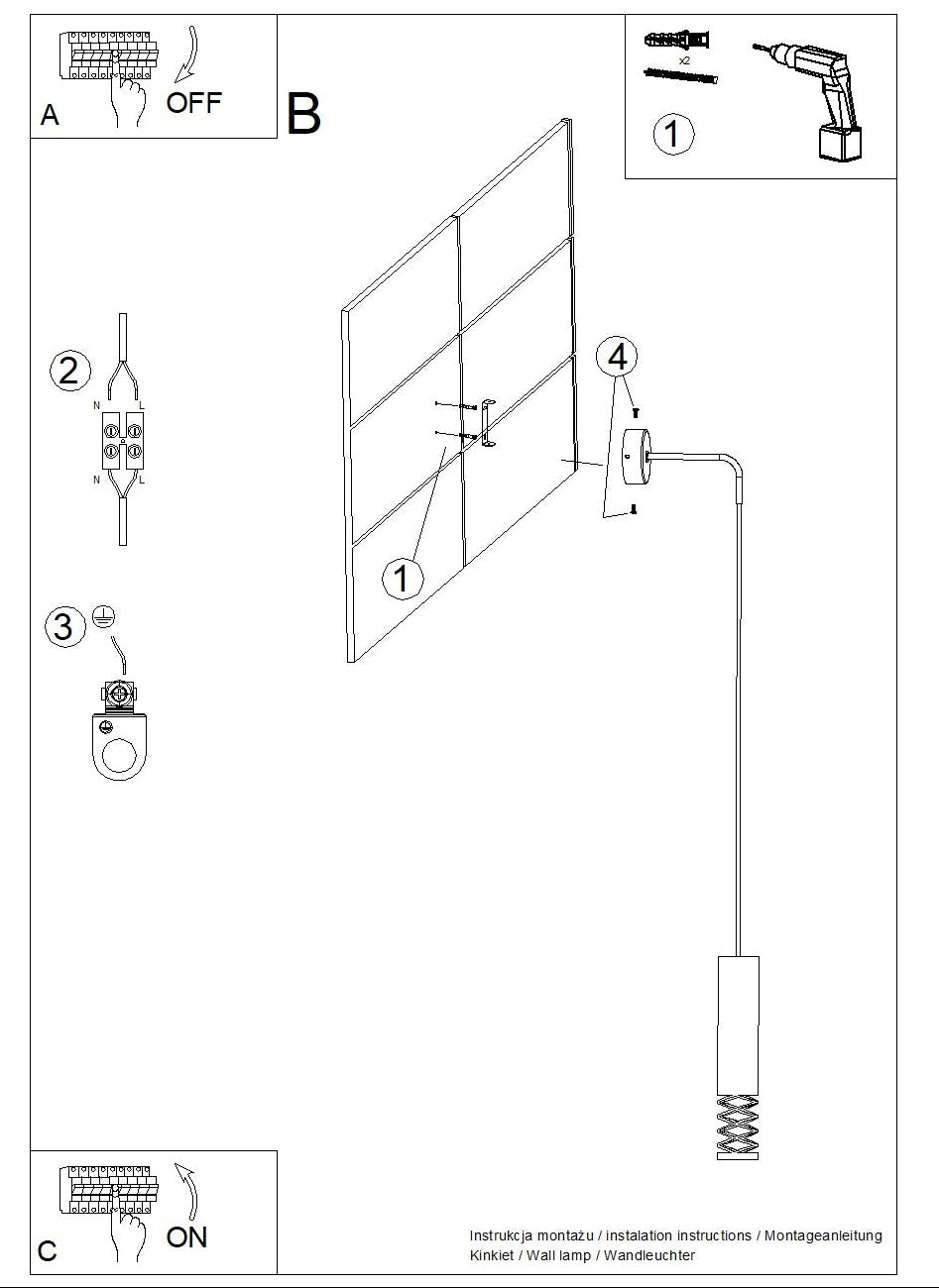 Schéma d'installation du luminaire
