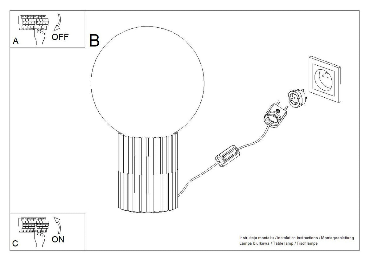Schéma d'installation du luminaire