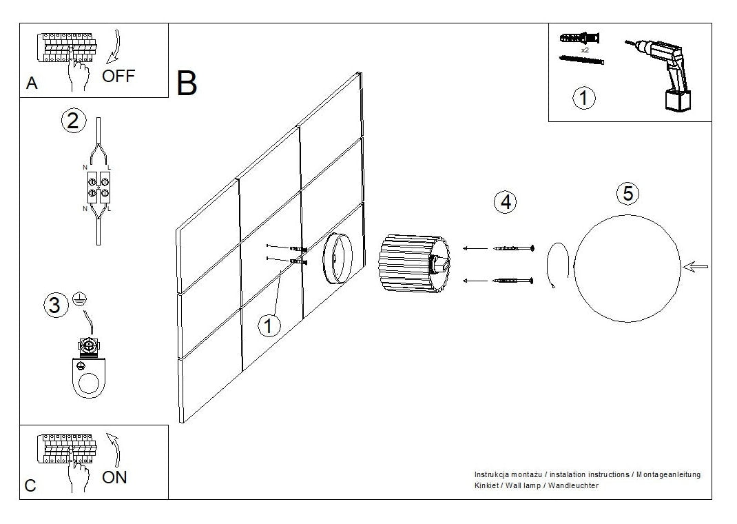 Schéma d'installation du luminaire