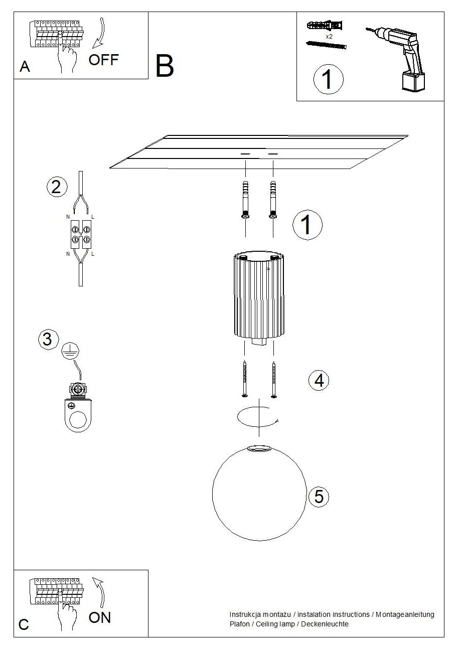 Schéma d'installation du luminaire