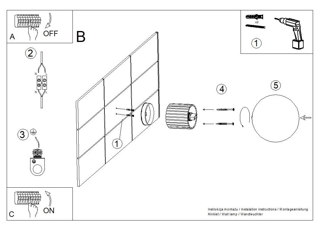 Schéma d'installation du luminaire