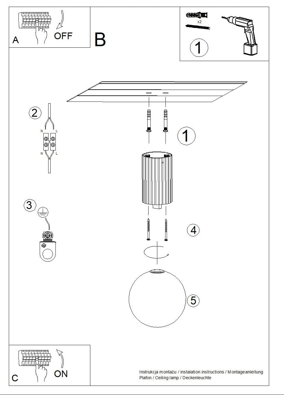 Schéma d'installation du luminaire