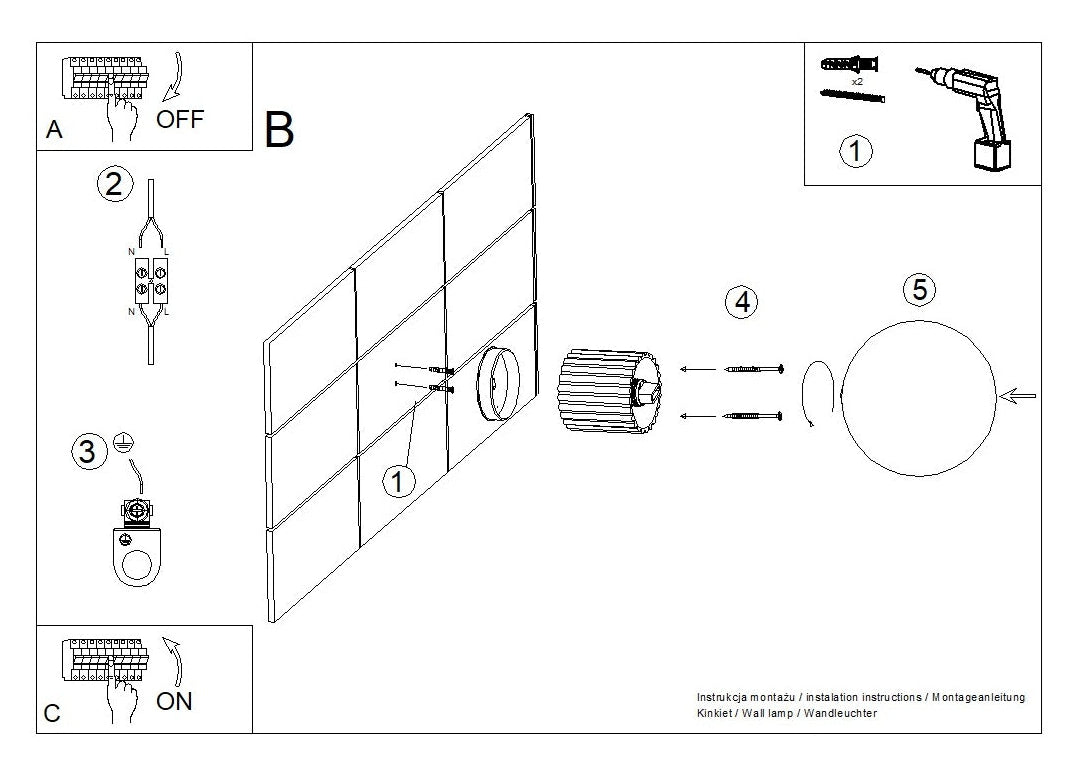 Schéma d'installation du luminaire