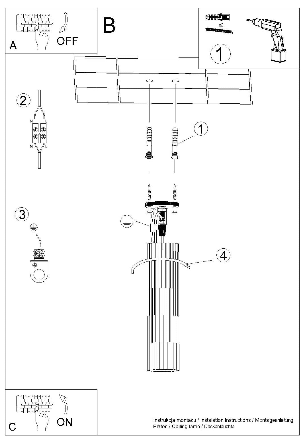 Schéma d'installation du luminaire
