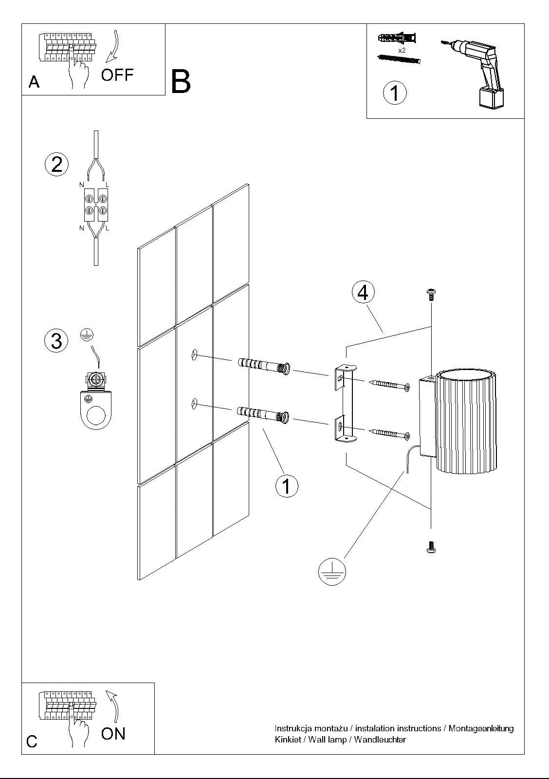 Schéma d'installation du luminaire