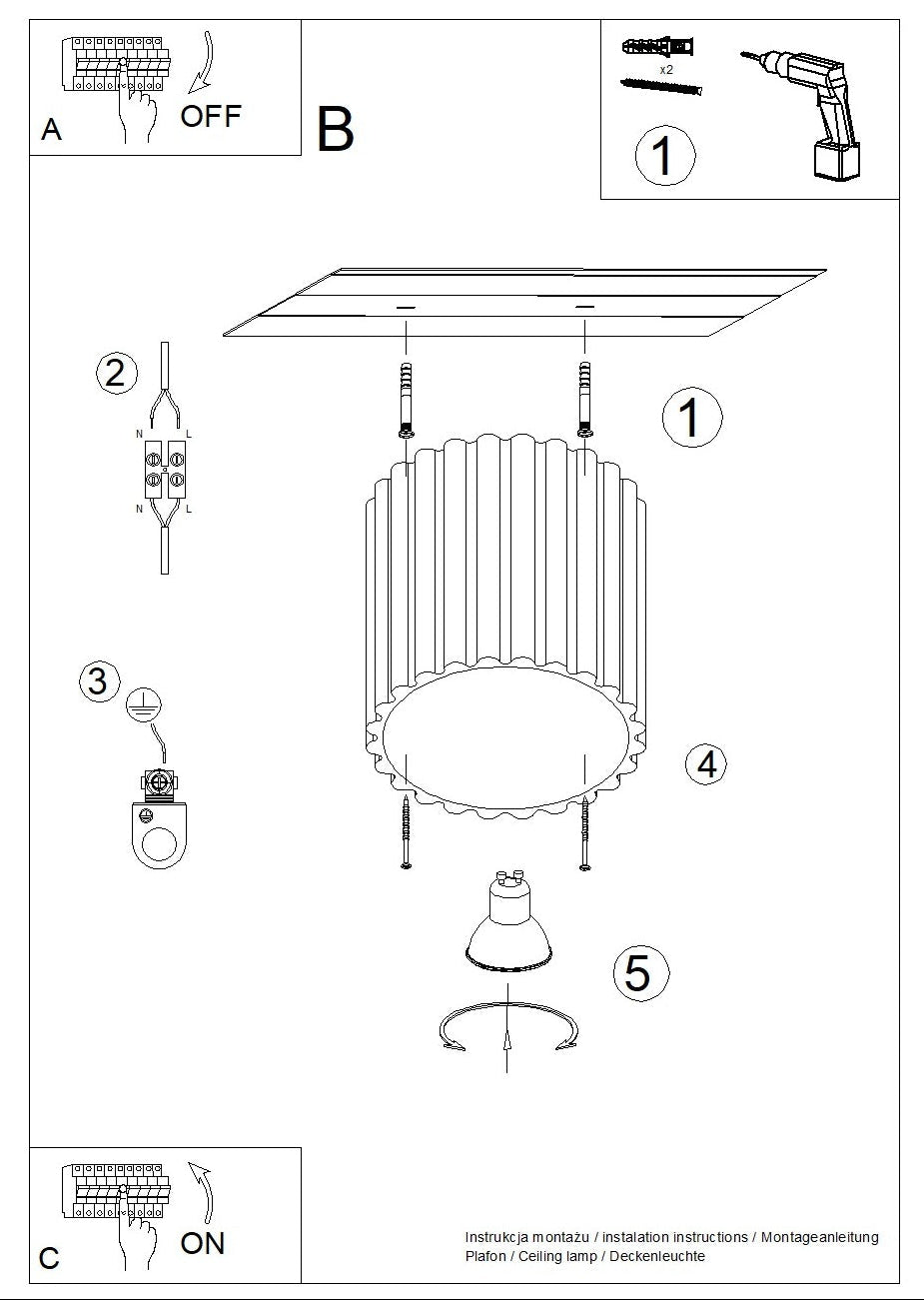 Schéma d'installation du luminaire