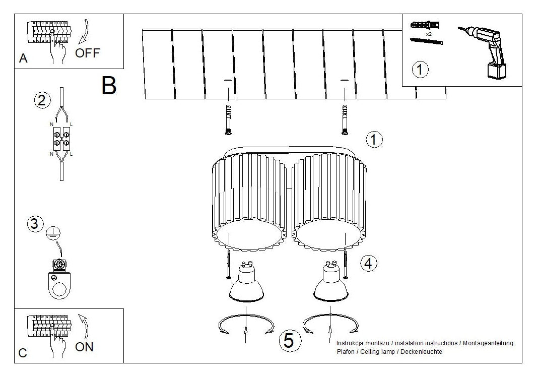 Schéma d'installation du luminaire
