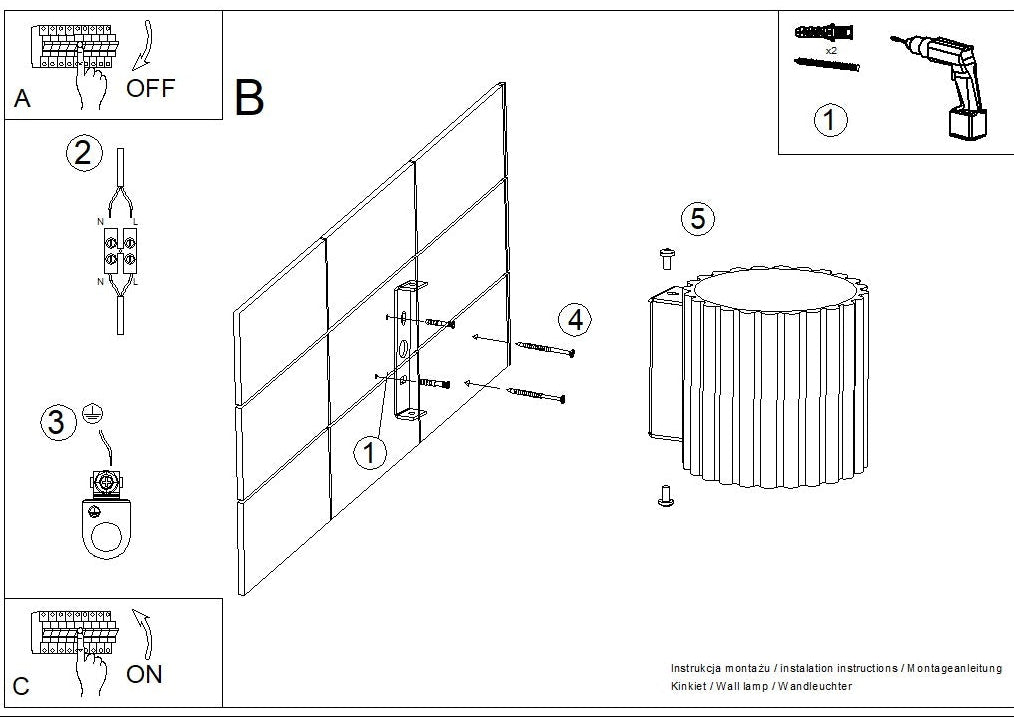 Schéma d'installation du luminaire