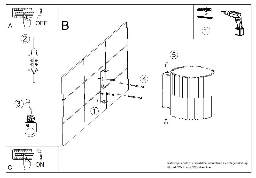 Schéma d'installation du luminaire
