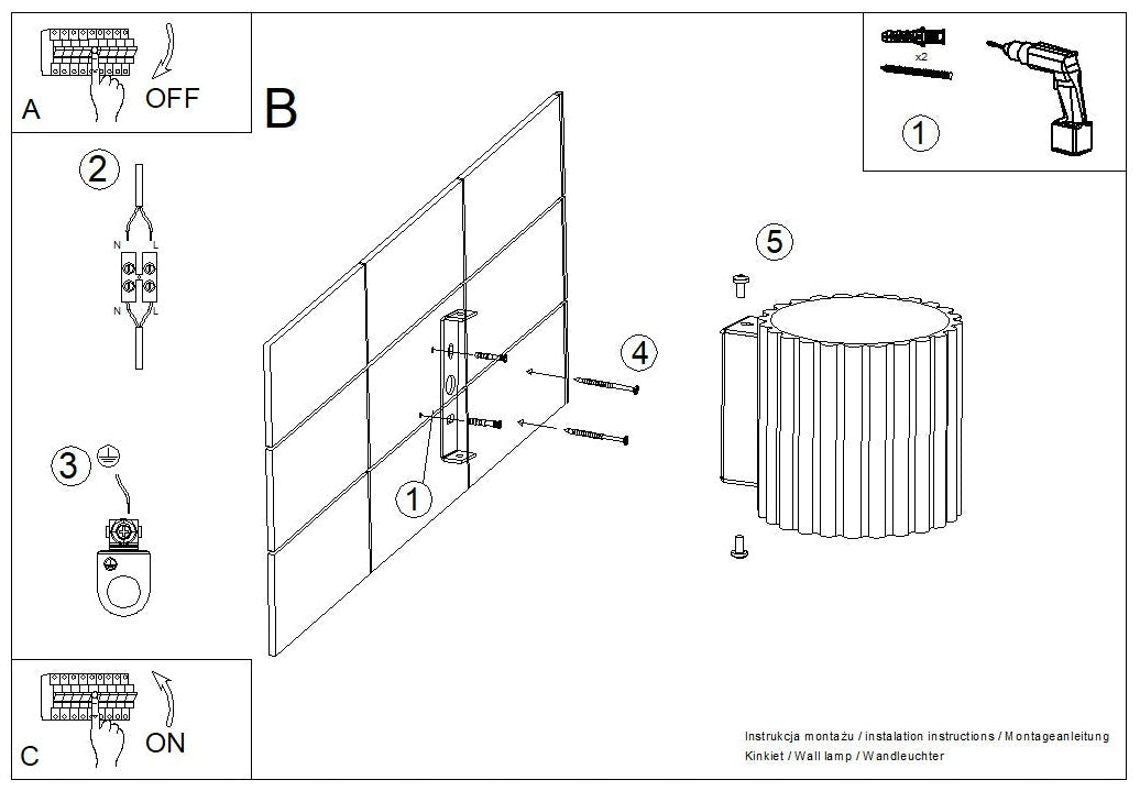 Schéma d'installation du luminaire
