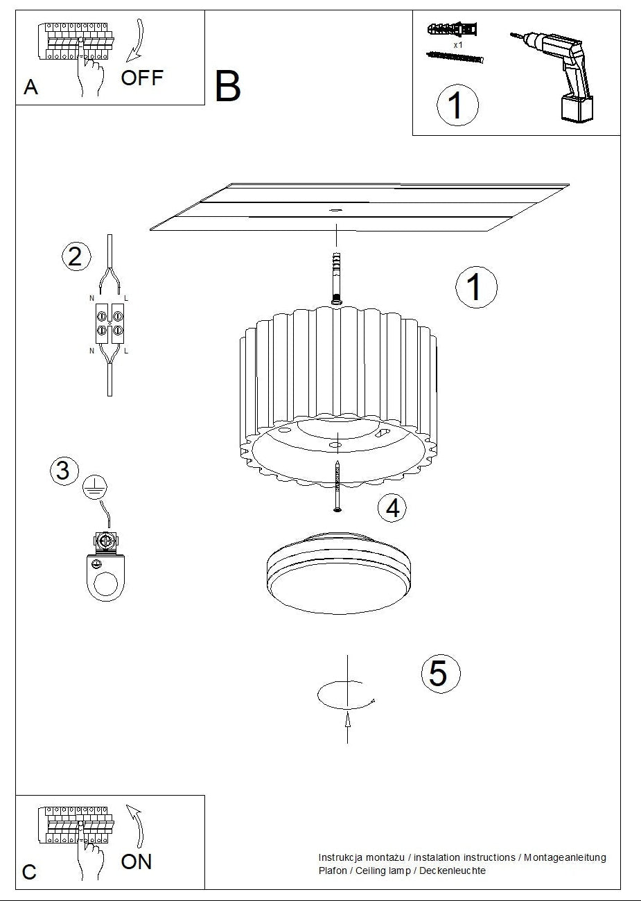 Schéma d'installation du luminaire