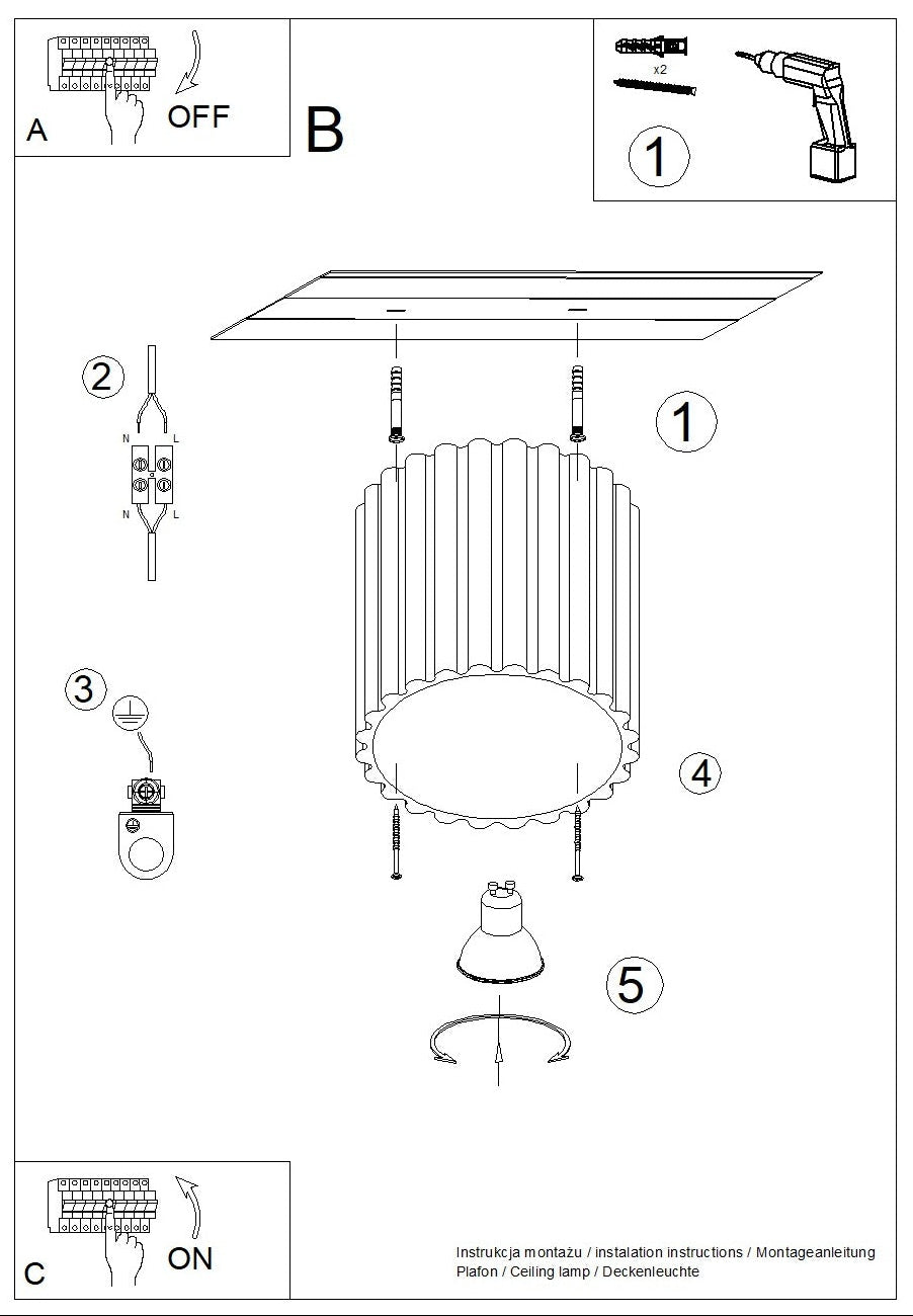 Schéma d'installation du luminaire