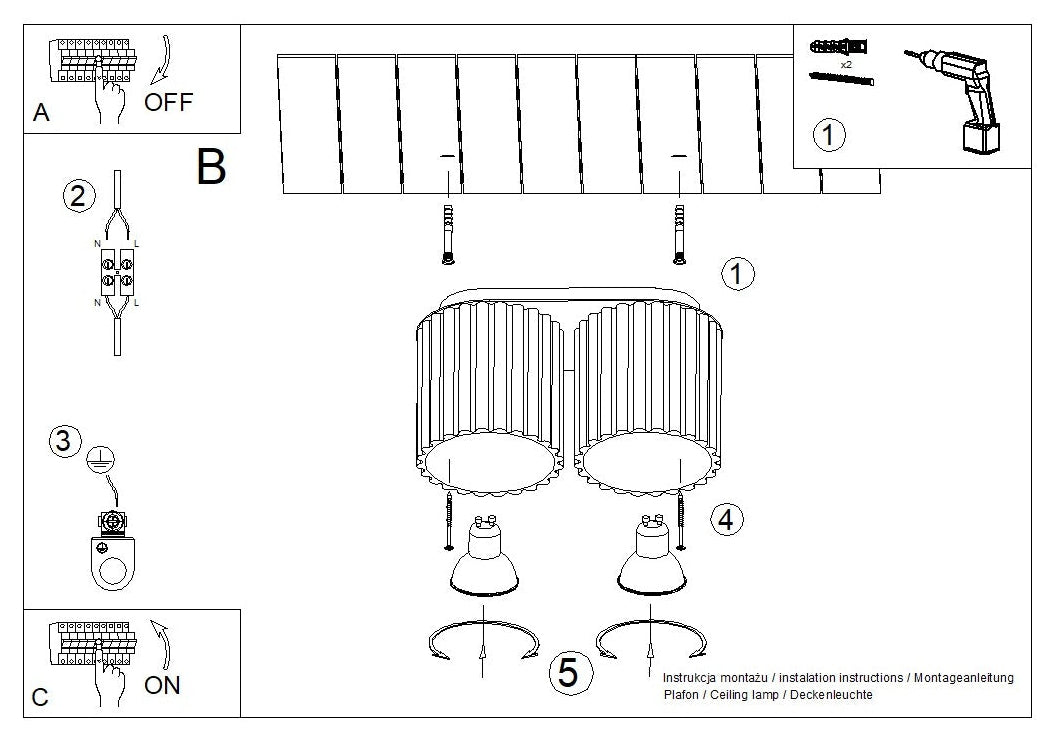 Schéma d'installation du luminaire