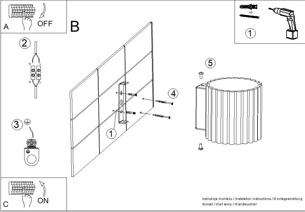 Schéma d'installation du luminaire