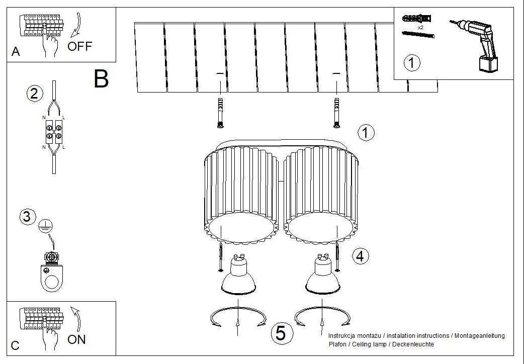Schéma d'installation du luminaire