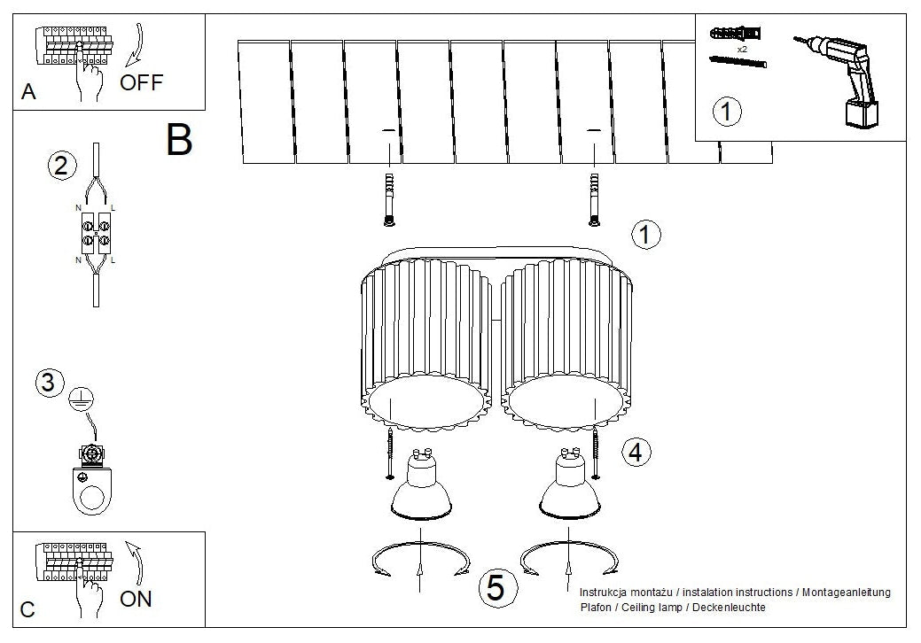 Schéma d'installation du luminaire