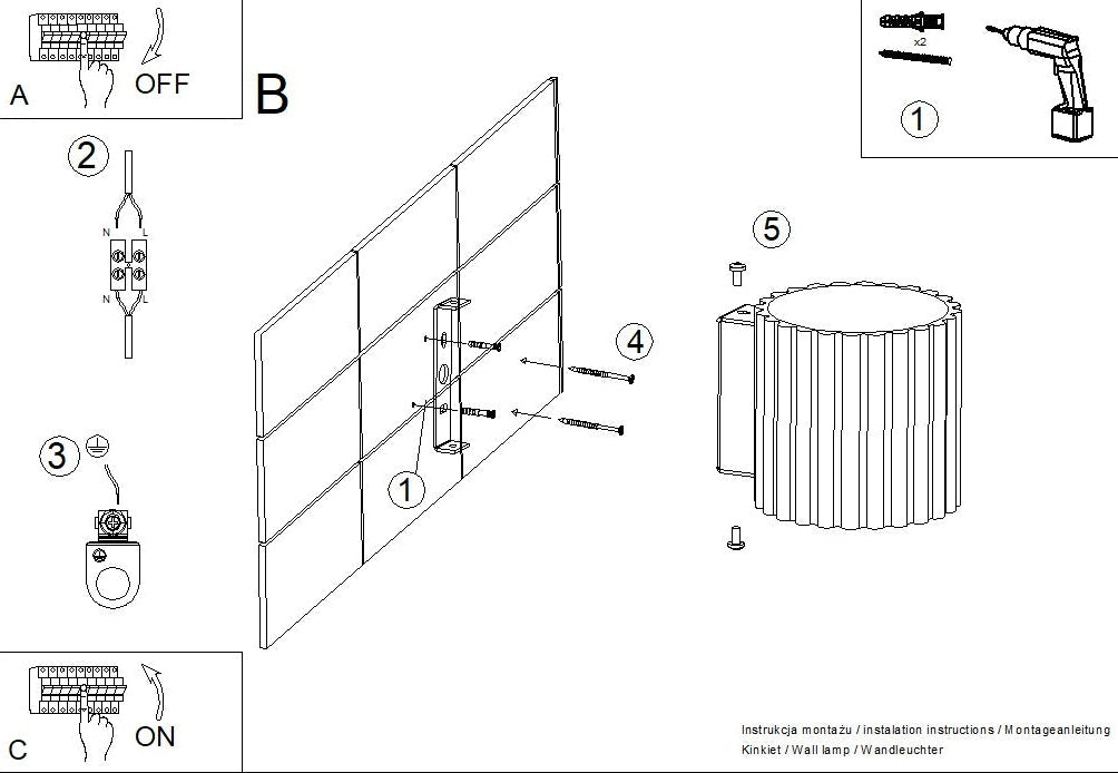 Schéma d'installation du luminaire