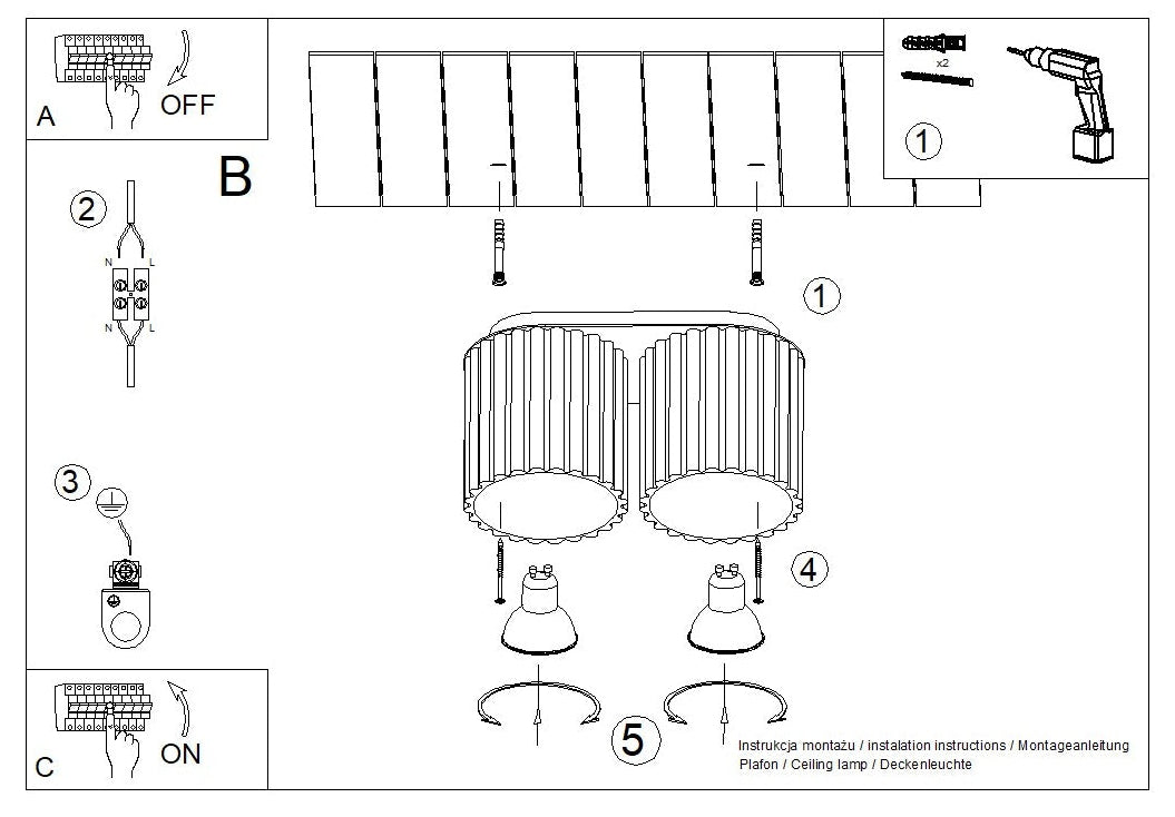 Schéma d'installation du luminaire
