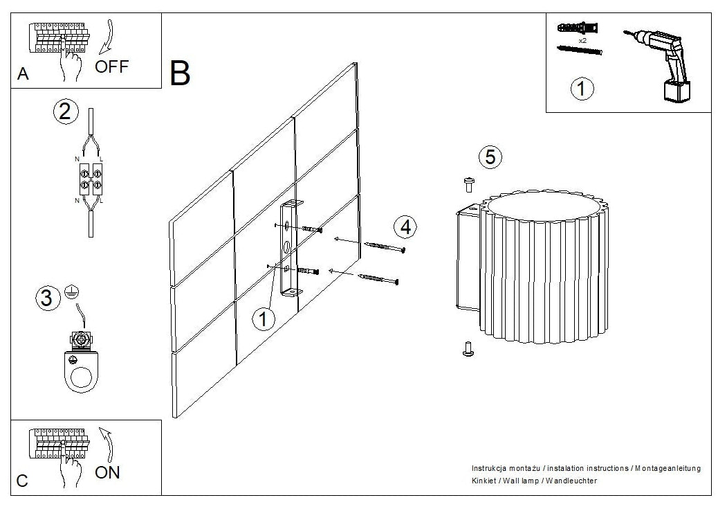 Schéma d'installation du luminaire