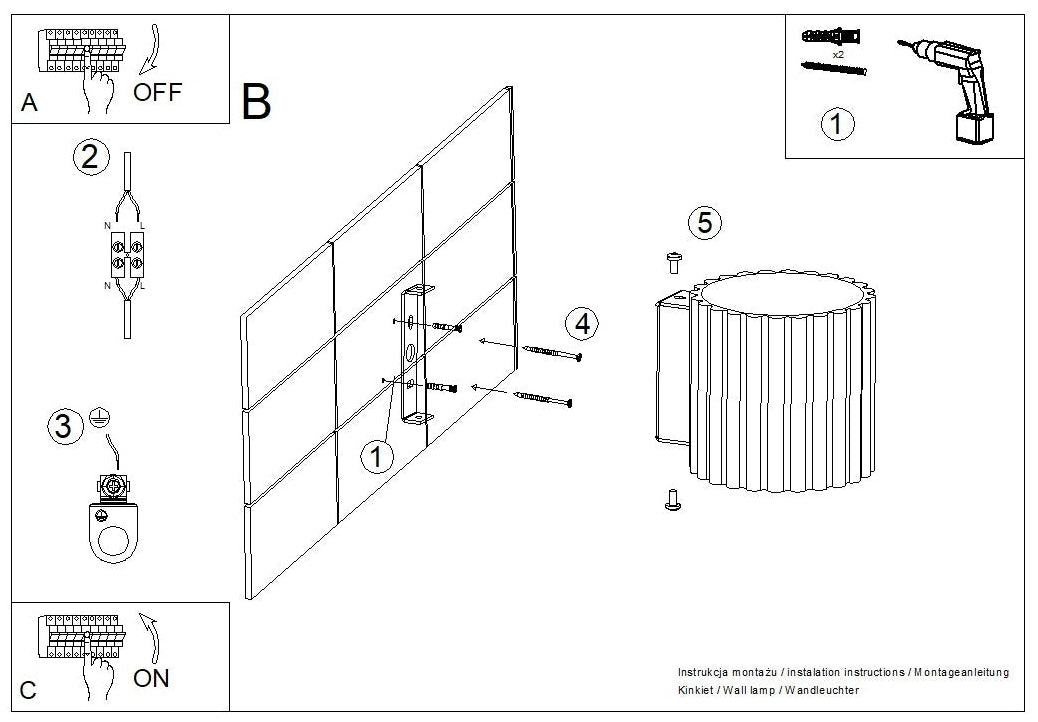 Schéma d'installation du luminaire