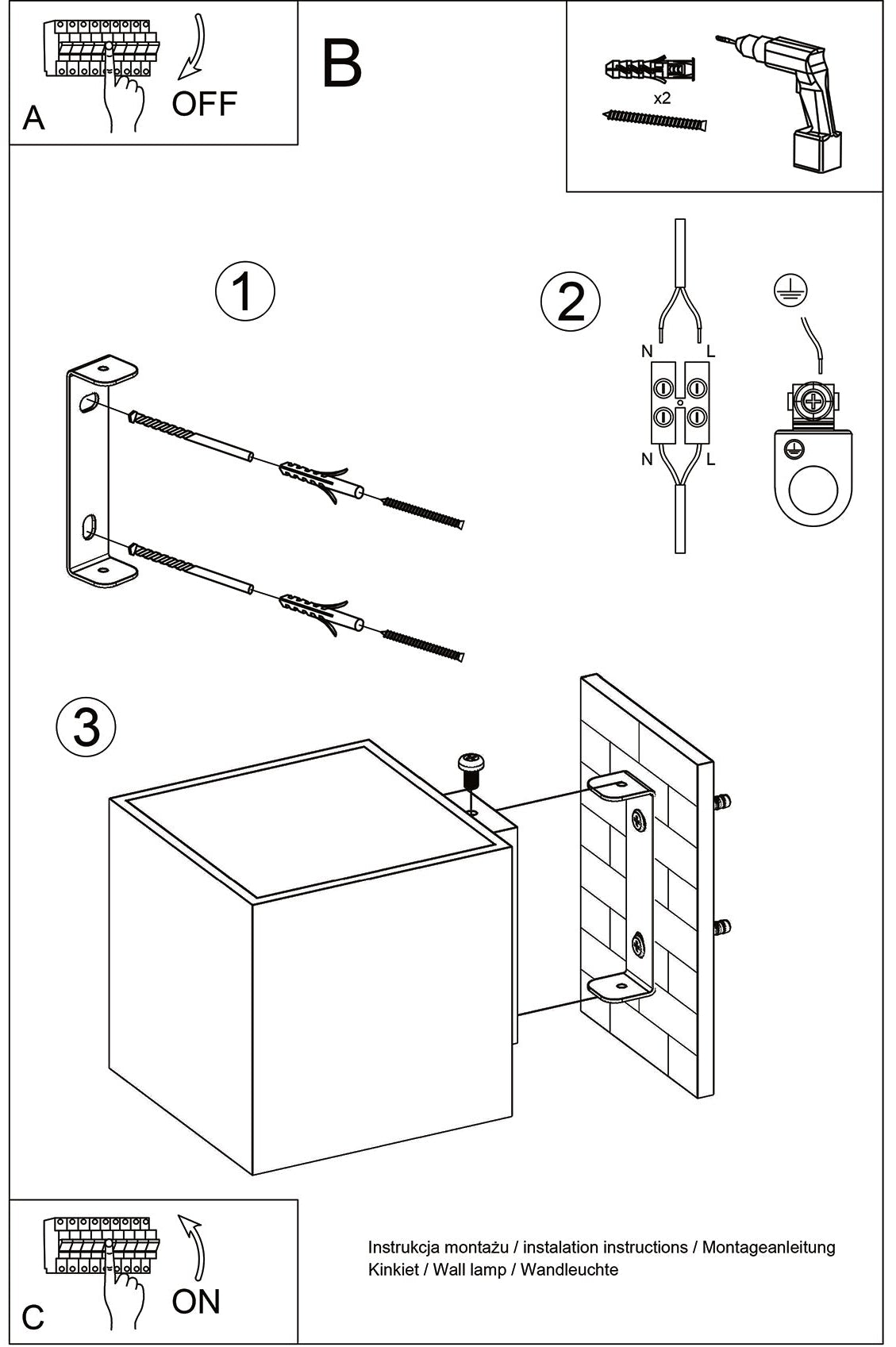 Schéma d'installation du luminaire