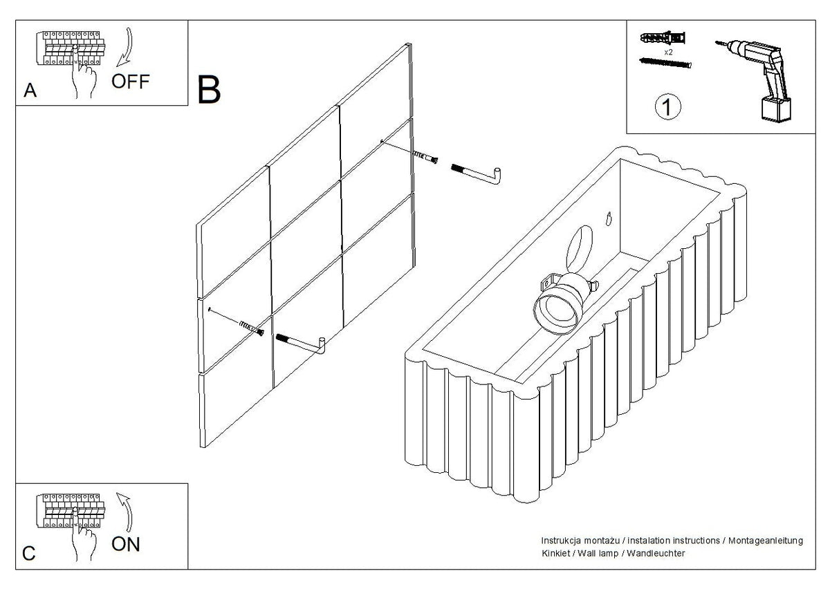 Schéma d'installation du luminaire