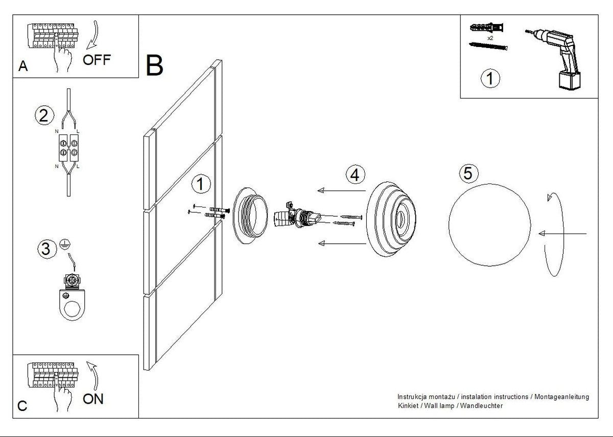 Schéma d'installation du luminaire