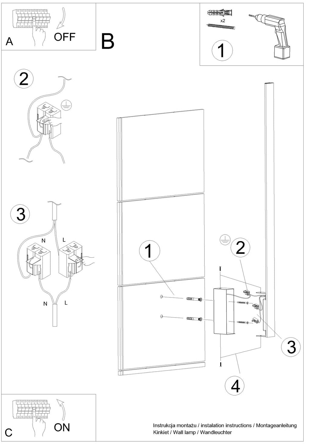 Schéma d'installation du luminaire