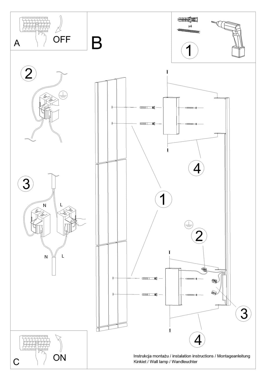 Schéma d'installation du luminaire