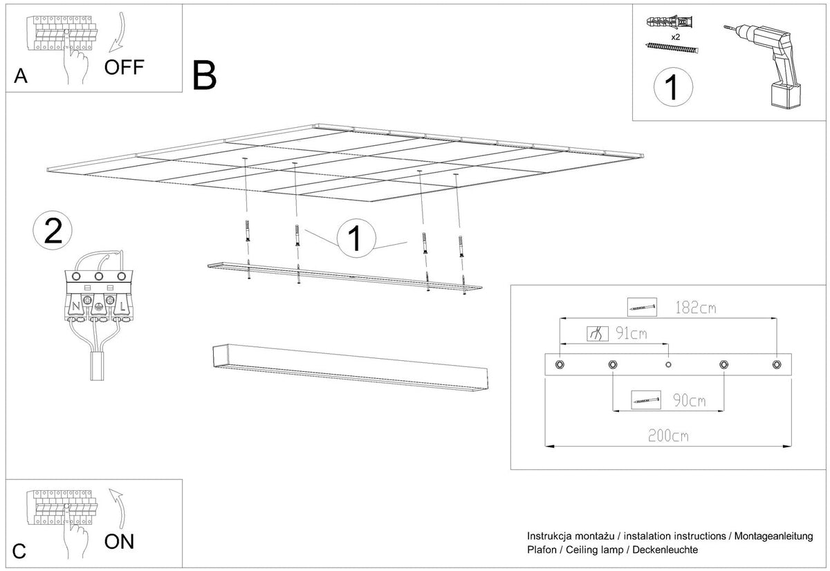 Schéma d'installation du luminaire