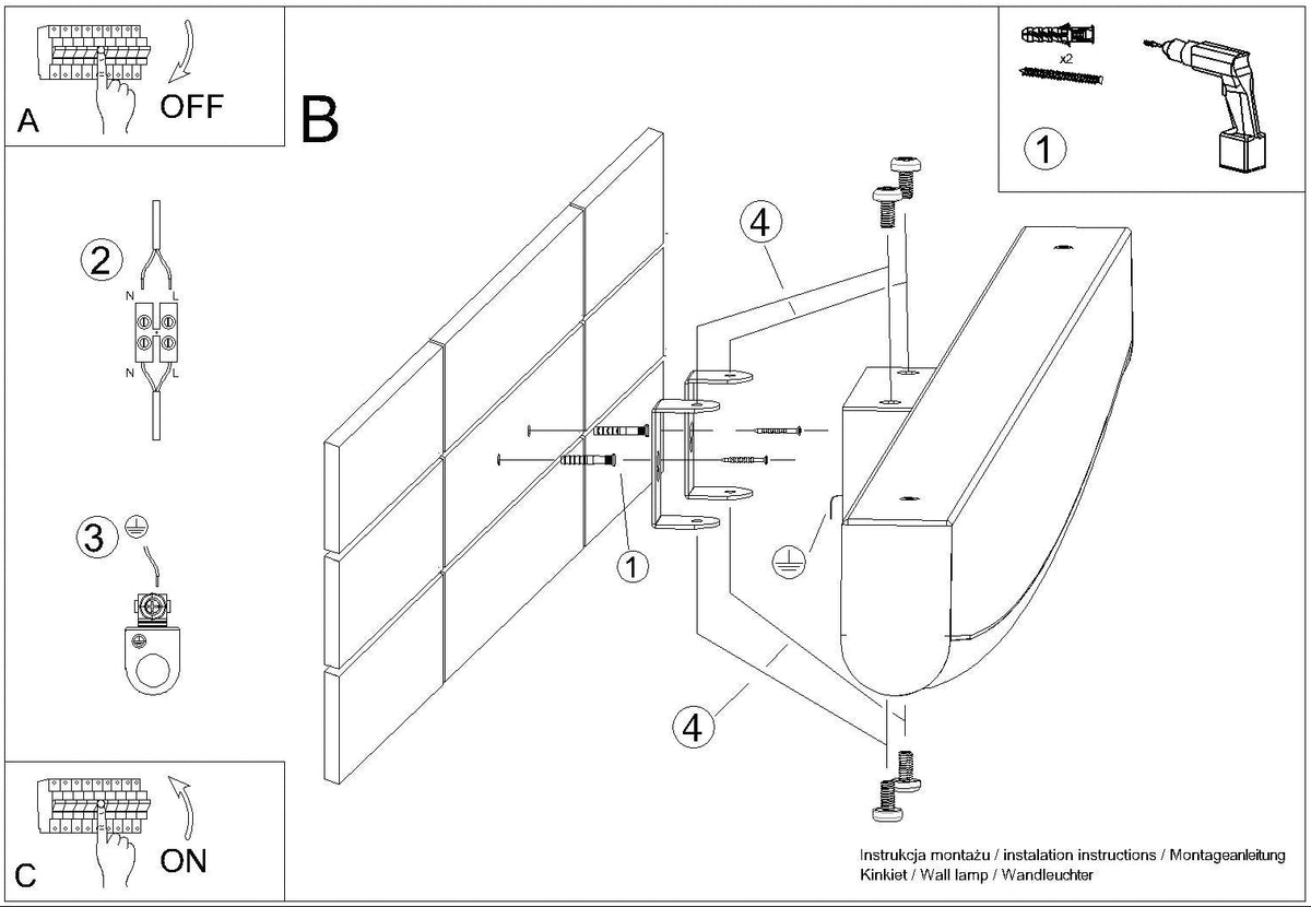 Schéma d'installation du luminaire