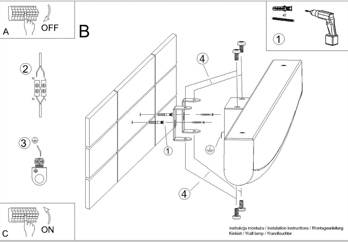 Schéma d'installation du luminaire