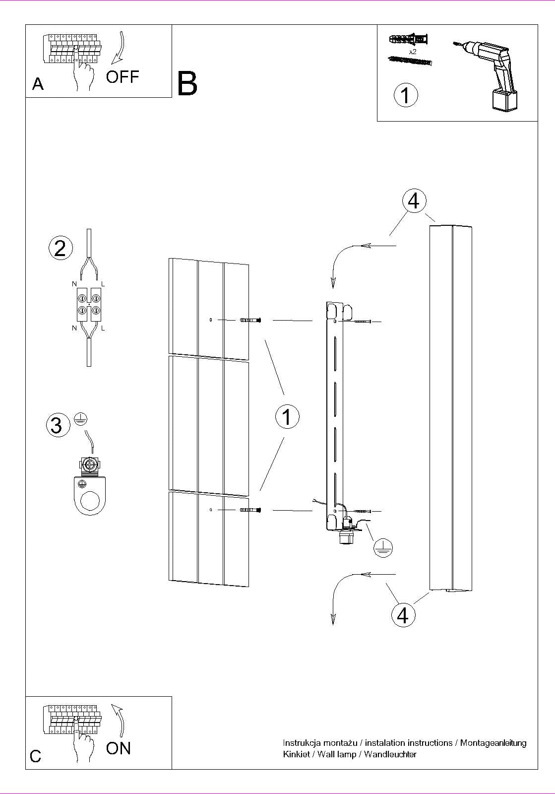 Schéma d'installation du luminaire