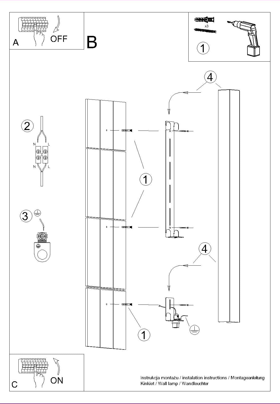 Schéma d'installation du luminaire