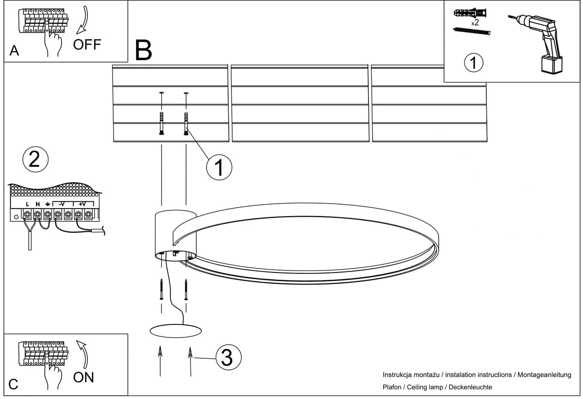 Schéma d'installation du luminaire