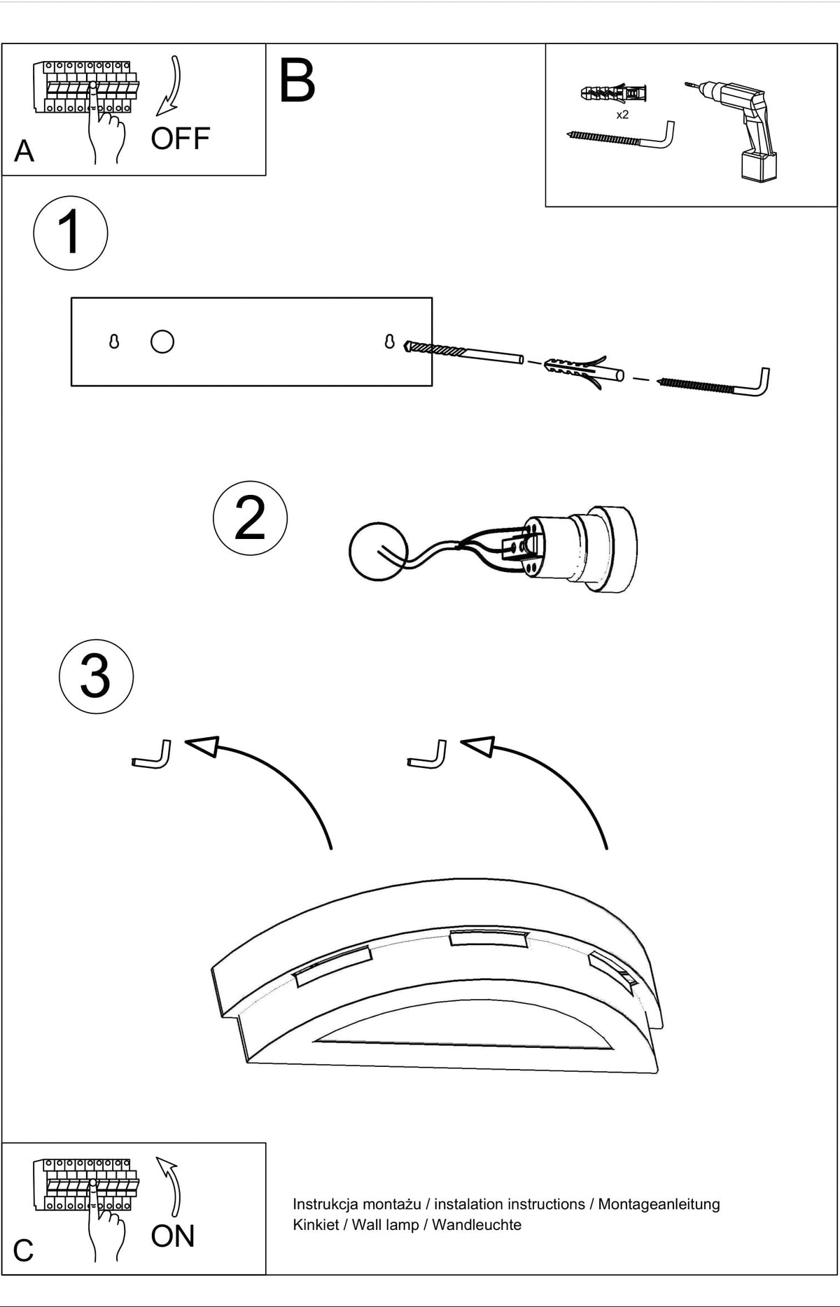 Schéma d'installation du luminaire