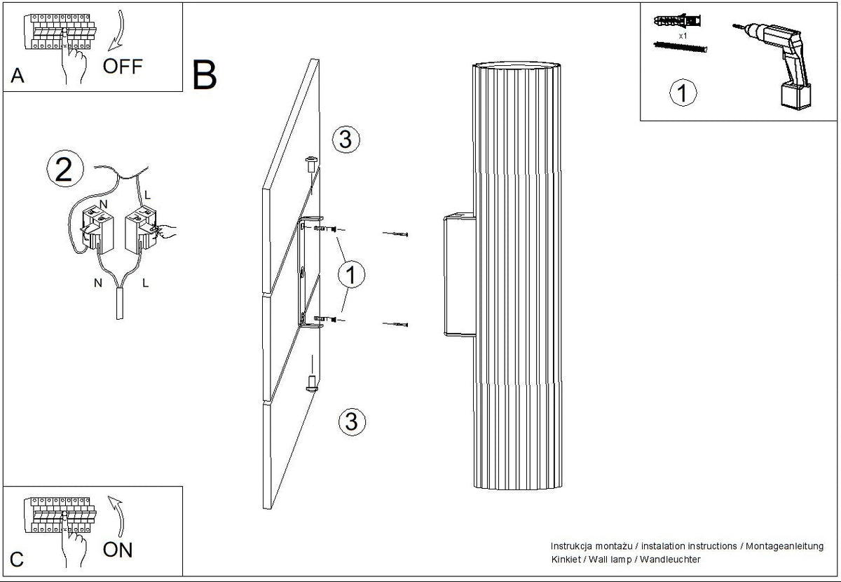 Schéma d'installation du luminaire